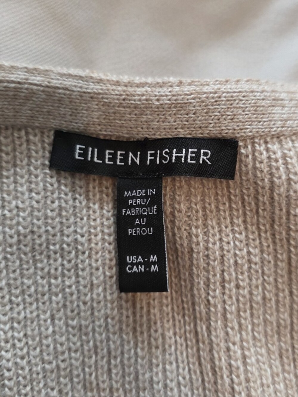 Eileen Fisher Sleeveless Grandpa Cardigan Slouchy Vest Size M Organic Cotton - Picture 3 of 12